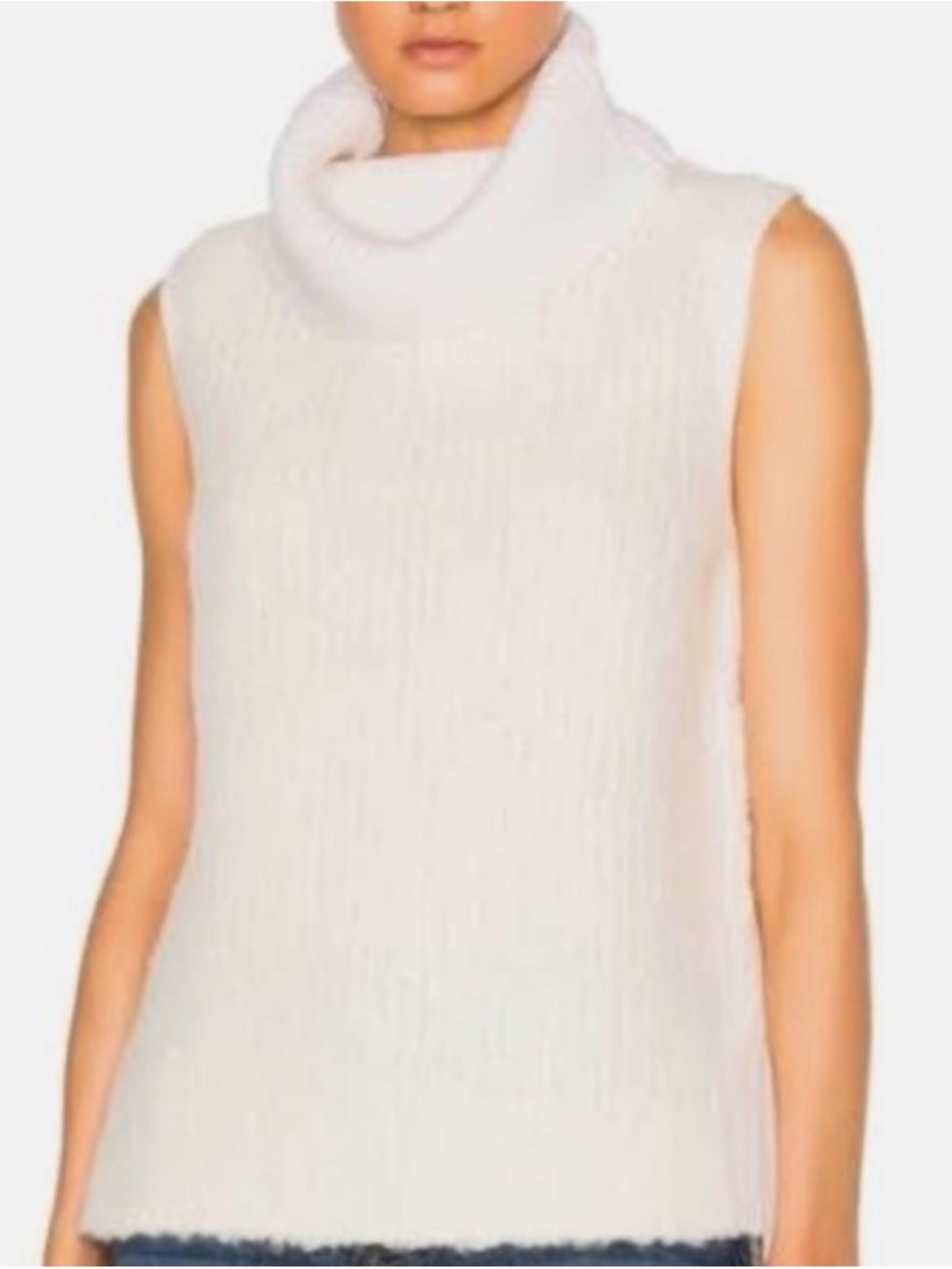 rag & bone Sleeveless Cowl Neck Sweater - Cream